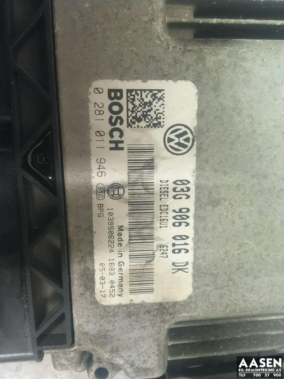 Styreenhet motor til VW Touran 2003-2006 (Type I, Fase 1)  (03G 906 016 DK|)