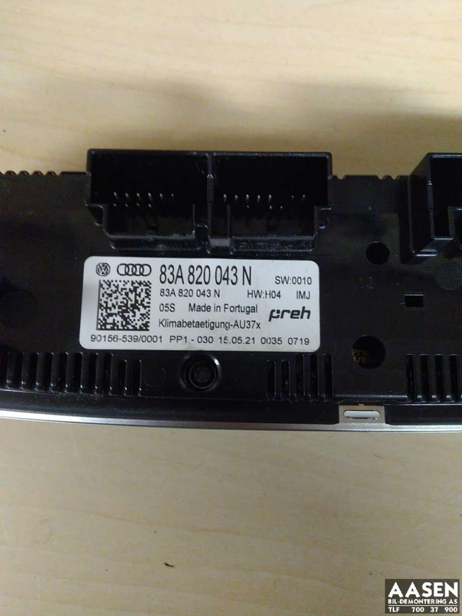 Varmeapparat betjening til Audi Q3 2019-->> (Type II) (83A 820 043 N|)