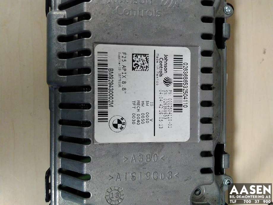 Instrument kjørecomputer til BMW X3 2010-2017 (F25) (F25) (JOHNSON CONTROLS|BM92430002M|)