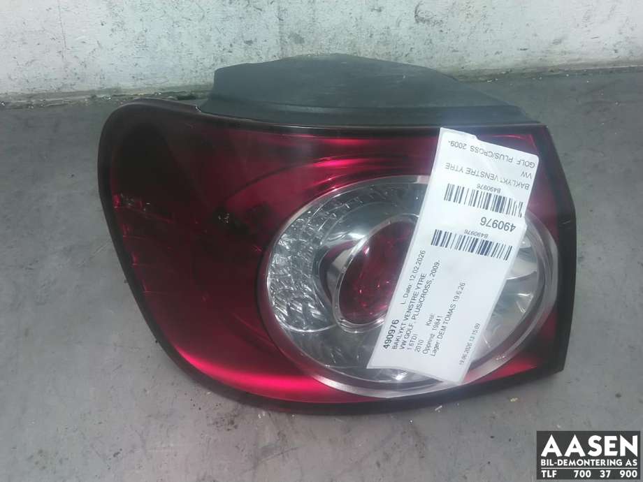 Baklykt venstre ytre til VW Golf, Plus/Cross, 2009-2013 (Fase 2) (5M0 945 095 S)