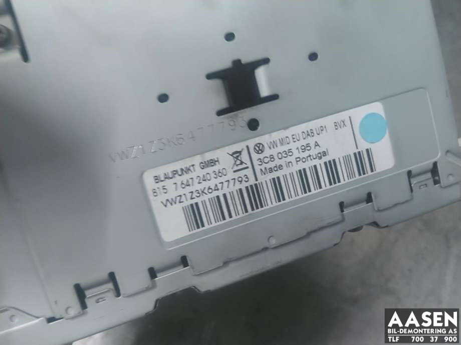 Bilstereo til VW Golf, Plus/Cross 2009-2013 (Fase 2)
