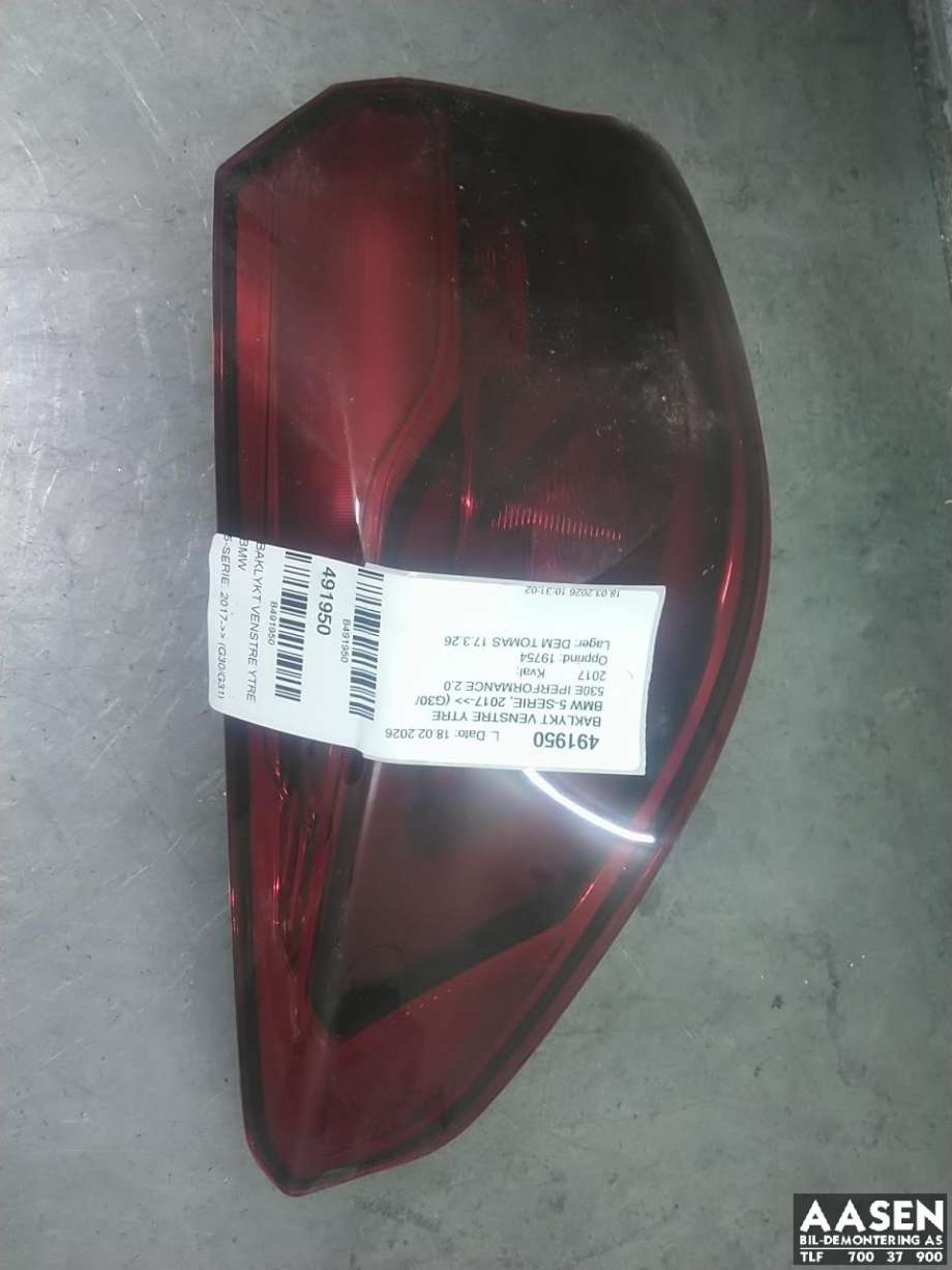 Baklykt venstre ytre til BMW 5-Serie 2017-->> (G30/G31) (G30/G31) (63 21 7 376 463|)