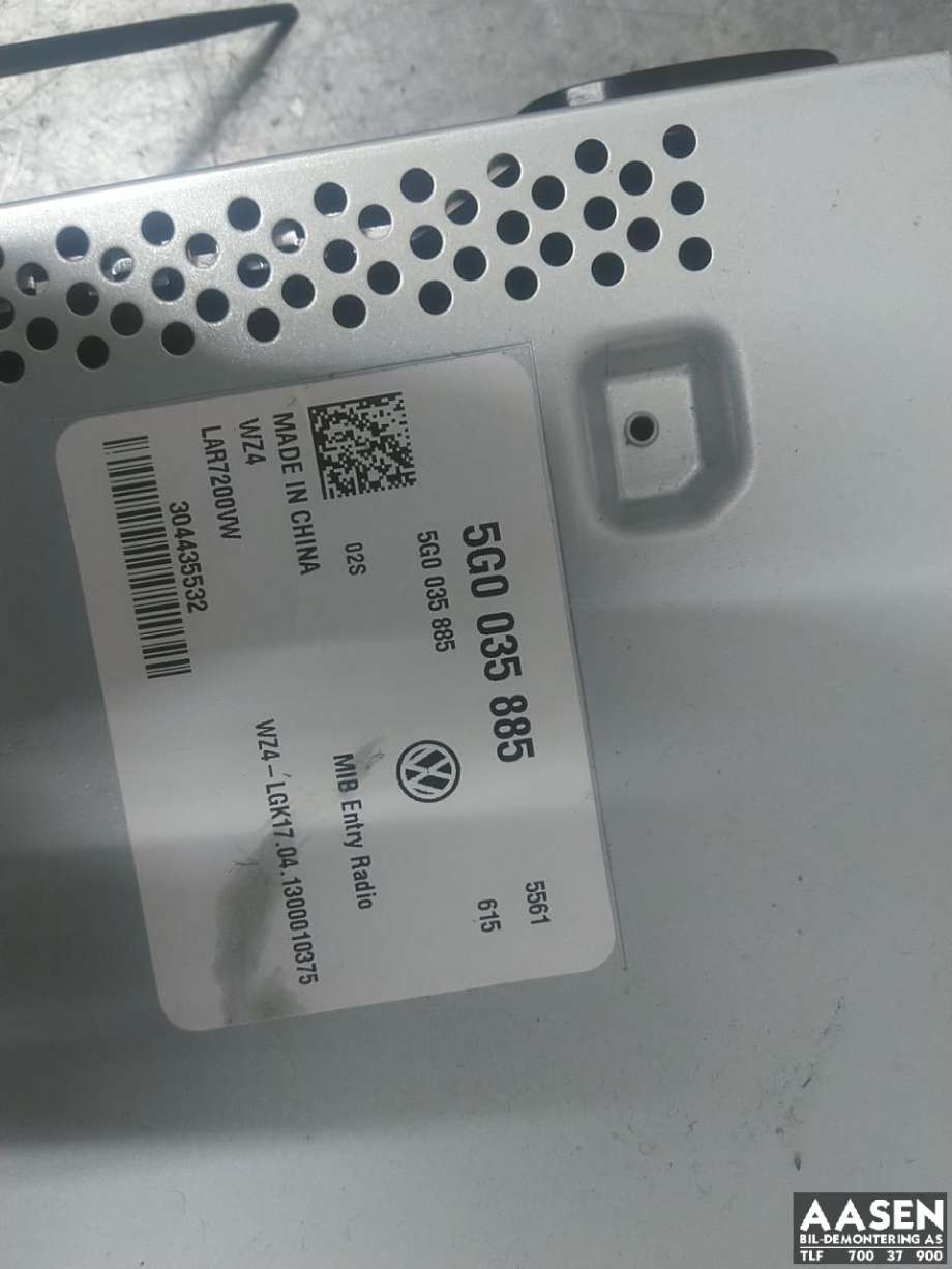 Bilstereo til VW Golf VII 2012-2017 (Fase 1)  (5G0 035 885|)