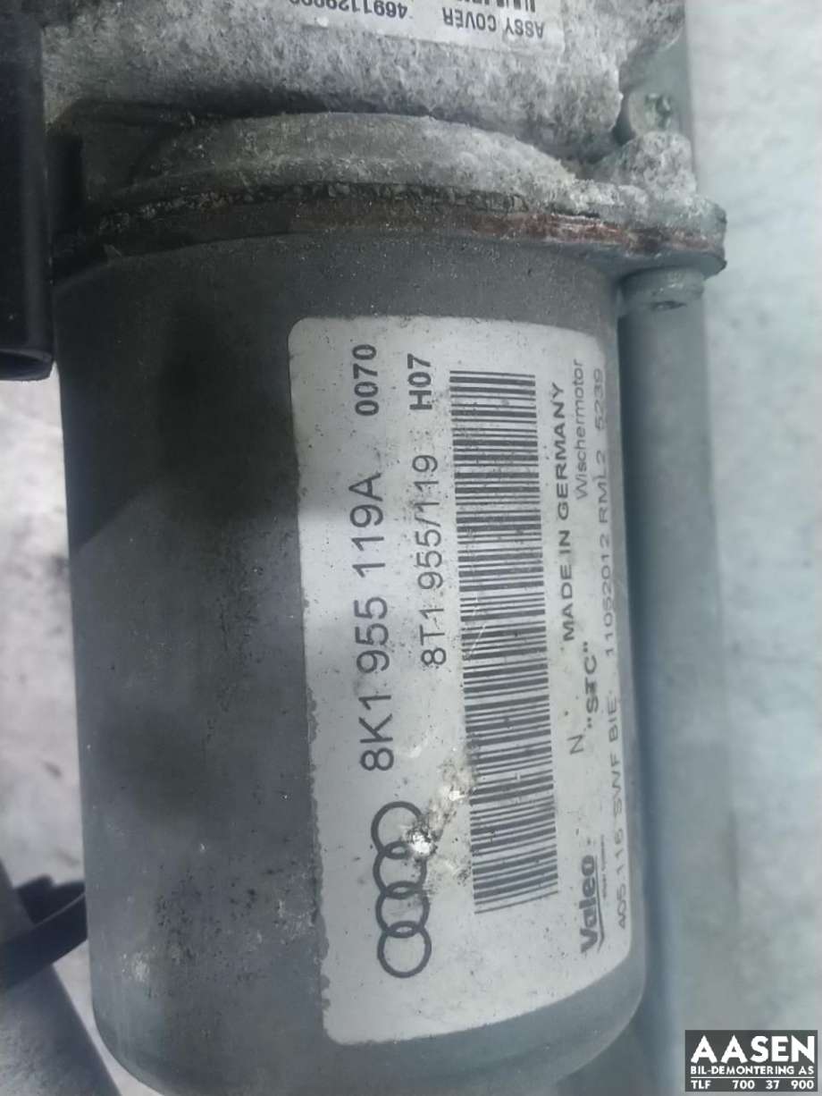 Viskermotor frontrute komplett m/overføring til Audi A4 2007-2014 (Type IV) (B8) (B8) 