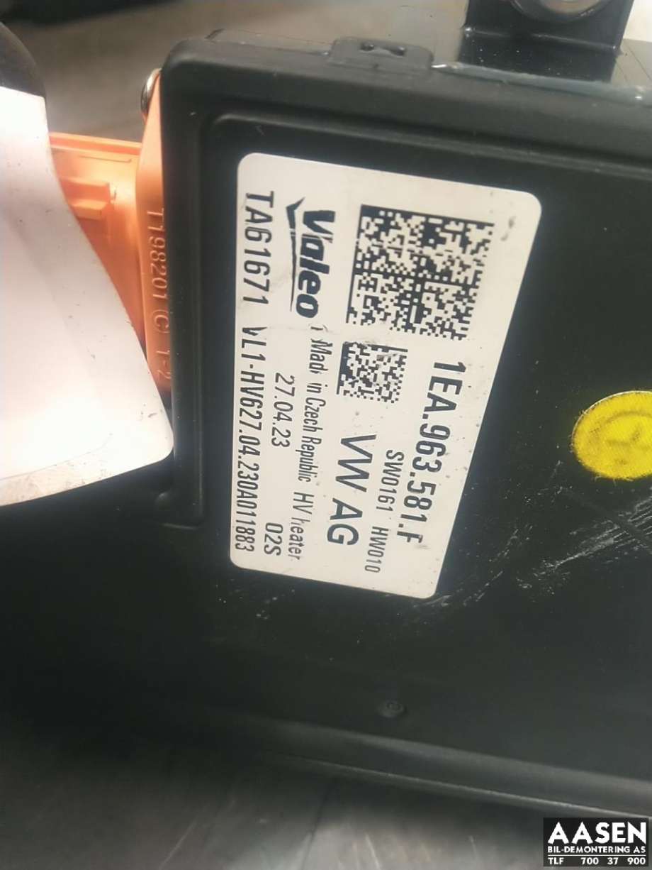 Varmeapparat PTC-heater til VW ID.4 2020-->>  (1EA 963 581 F|1EA 963 581 E|)