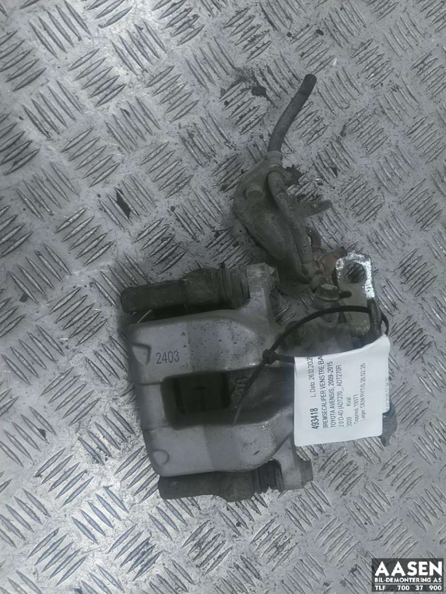 Bremsecaliper venstre bak til Toyota Avensis, 2009-2015 (Type III, Fase 1)  