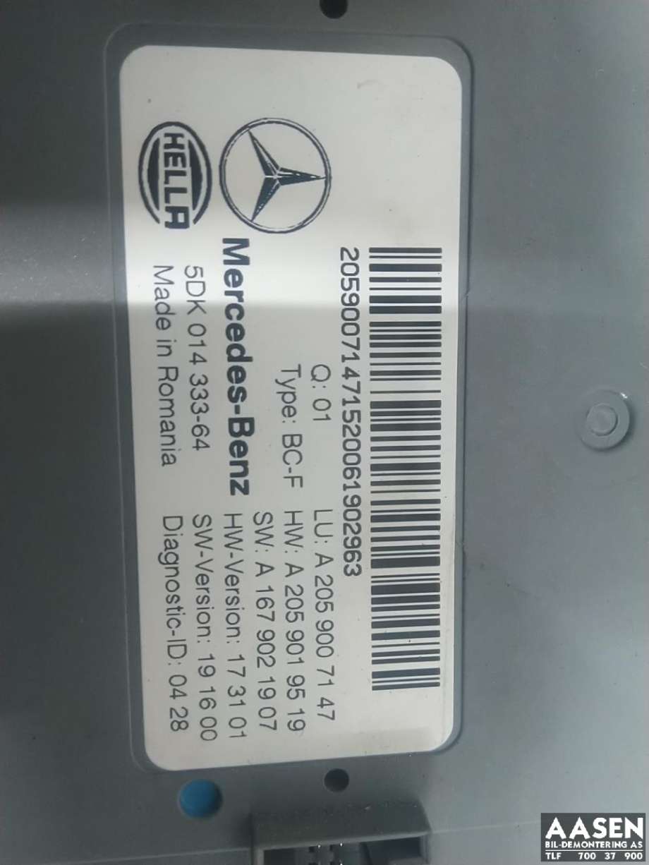 Styreenhet (SAM - Signal Acquisition Module) til Mercedes EQC 2019-->>  (A 205 900 71 47|)