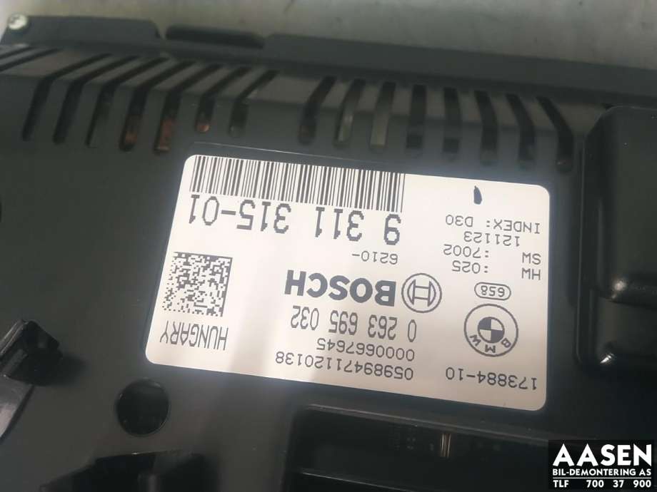 Instrumentpanel til BMW 5-Serie 2010-2017 (F10/F11) (F10/F11) (62 10 6 821 074|62 10 6 844 013|62 10 8 796 113)
