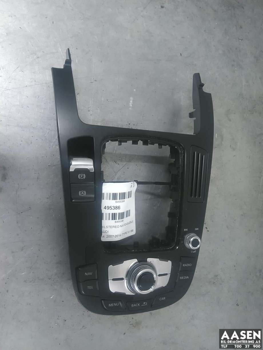 Bilstereo navigasjon betjeningspanel til Audi A4, 2007-2014 (Type IV) (B8) (B8)