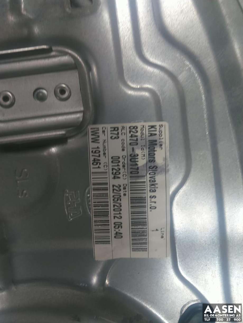 Ruteheis venstre foran til Kia Sportage 2010-2016 (Type III)  (82471 3U000|82450 3W010|)