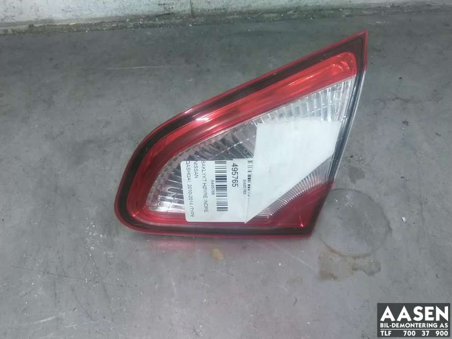 Baklykt høyre indre til Nissan Qashqai 2010-2014 (Type I, Fase 2) (26550BR01A|)