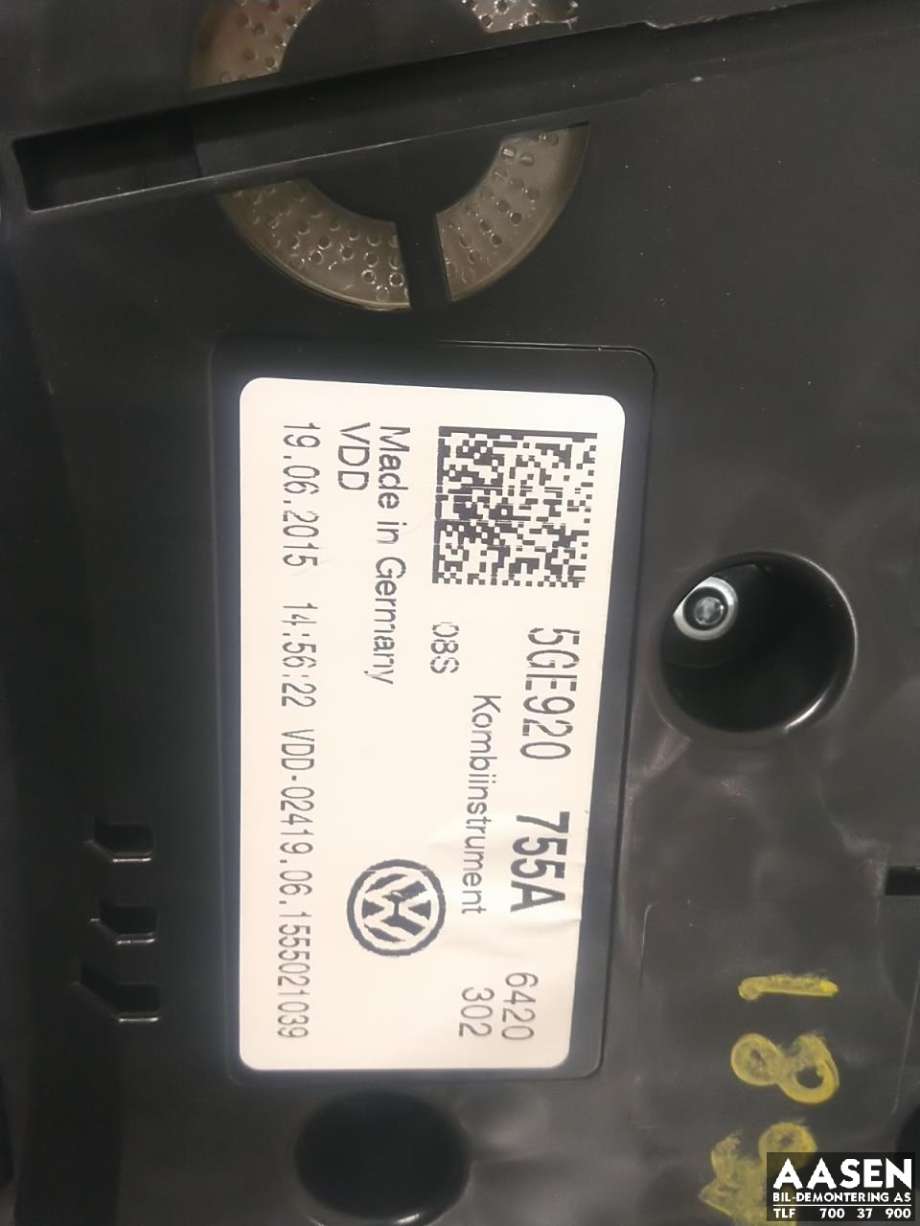 Instrumentpanel til VW e-Golf 2014-2017 (Fase 1)  (5GE 920 755 A|)