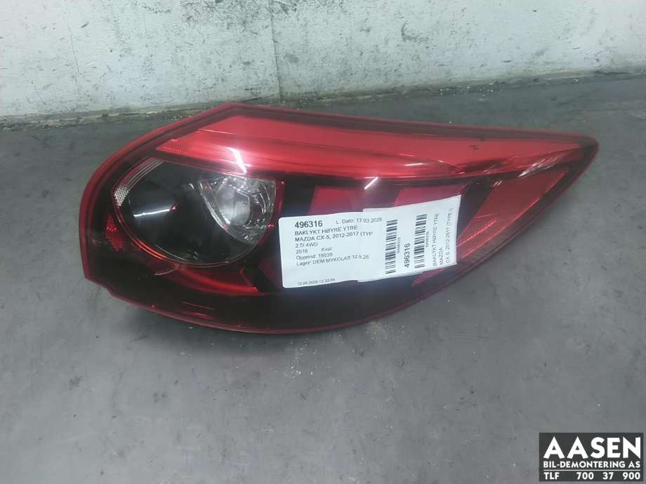 Baklykt høyre ytre til Mazda CX-5 2012-2017 (Type I)