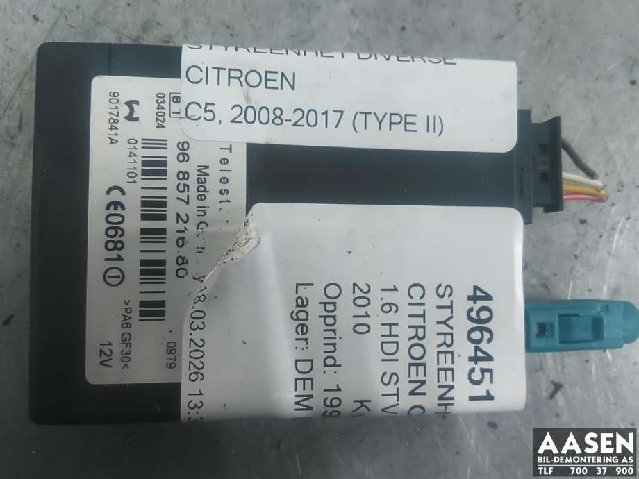 Styreenhet diverse til Citroën C5, 2008-2017 (Type II)  