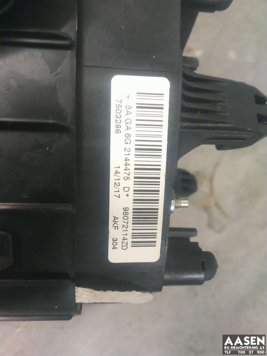 Airbag rattpute til Peugeot 208 2012-2019 (Type I)  