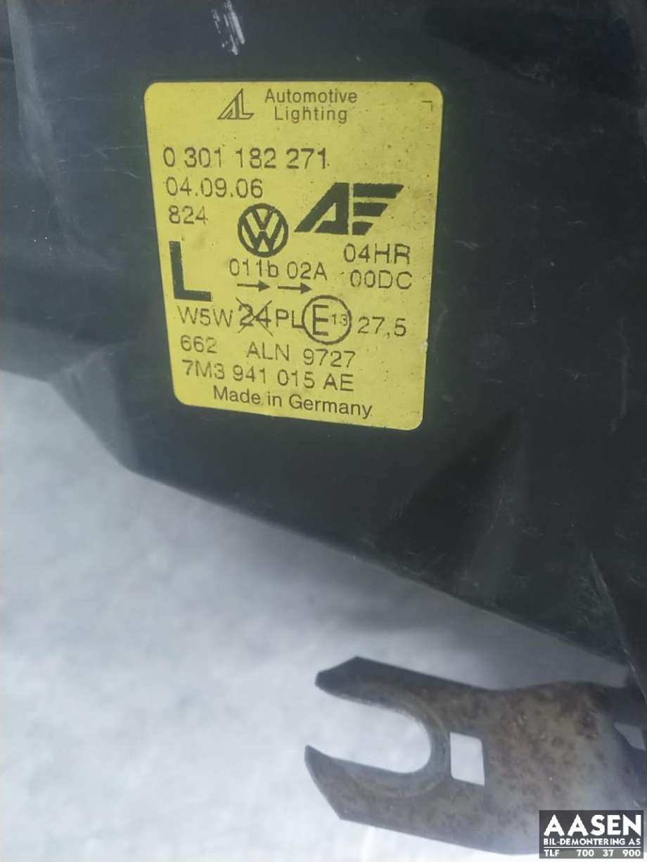 Frontlykt venstre xenon til VW Sharan 2000-2010 (Type I, Fase 2)