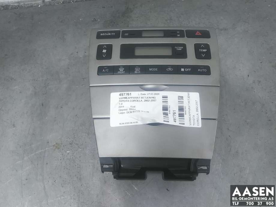 Varmeapparat betjening til Toyota Corolla 2002-2007 (55904-12010|55930-13070|88650-13050)