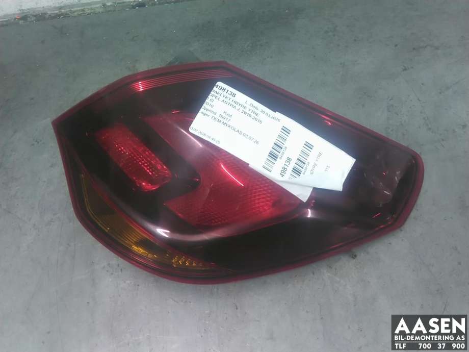 Baklykt høyre ytre til Opel Astra J, 2010-2015  