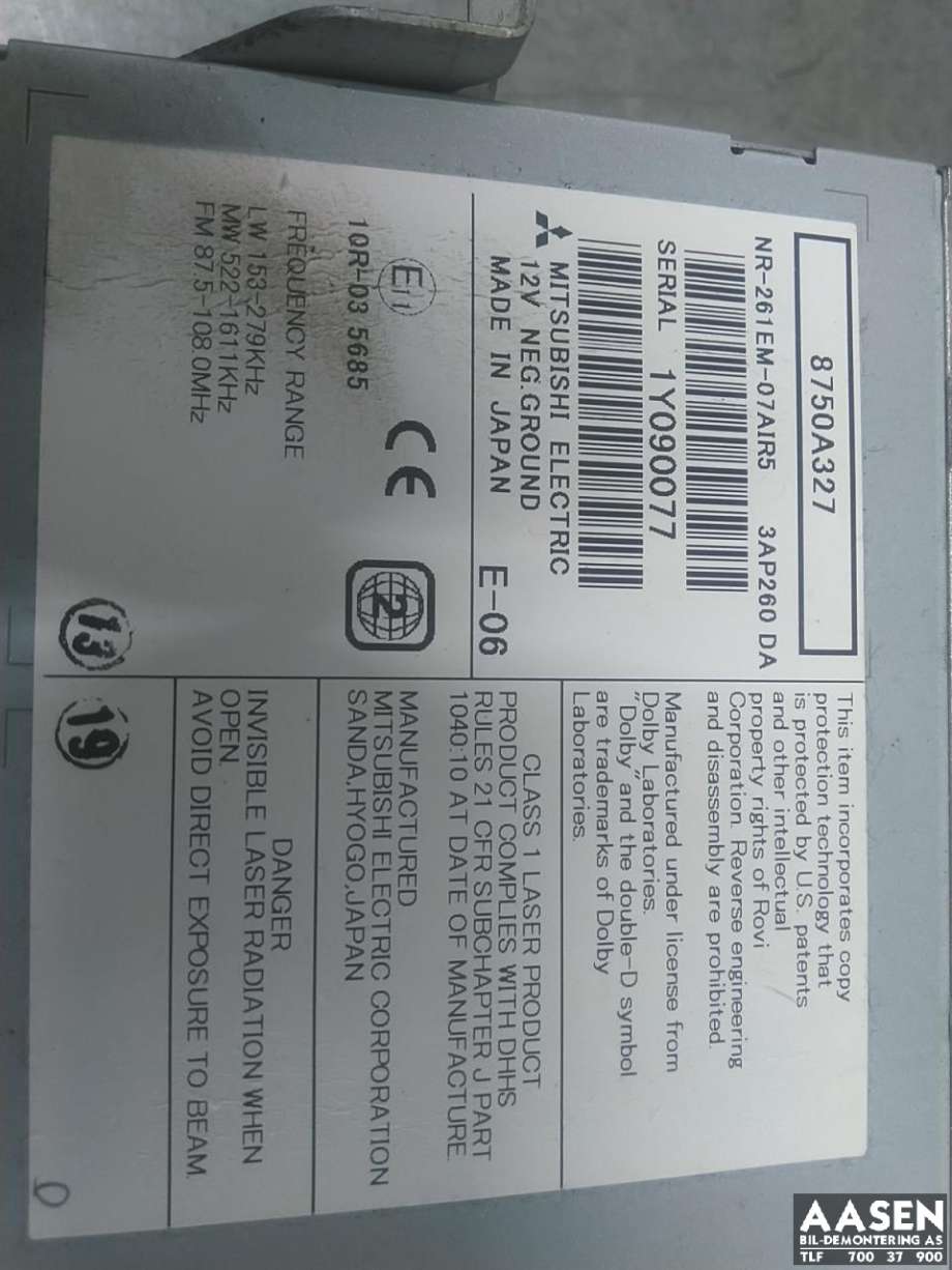 Bilstereo til Mitsubishi ASX 2010-2019  