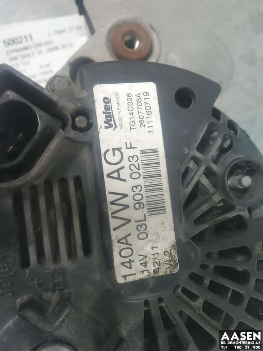 Dynamo diesel til VW Golf VI 2008-2012