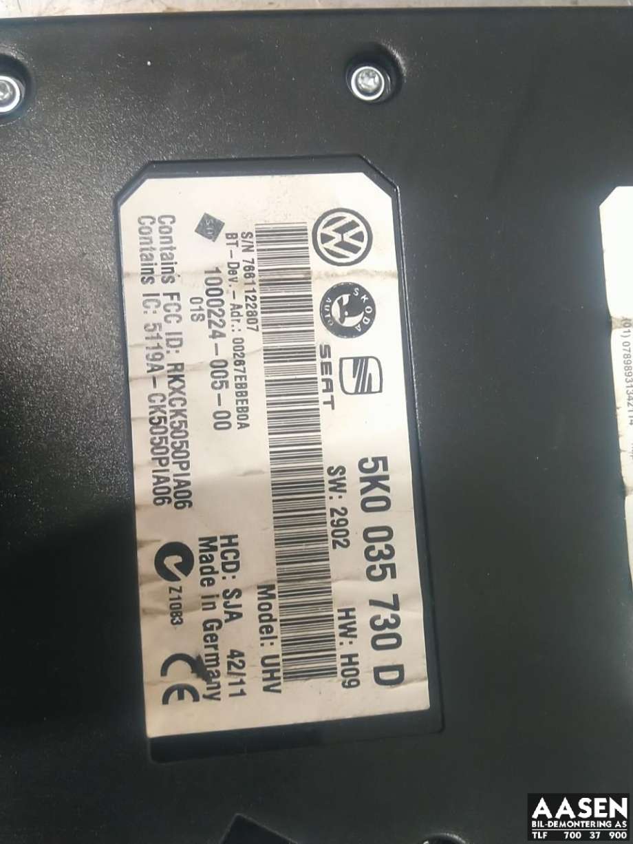 Styreenhet diverse til VW Transporter / Caravelle 2009-2015 (Fase 2) (T5) (T5)
