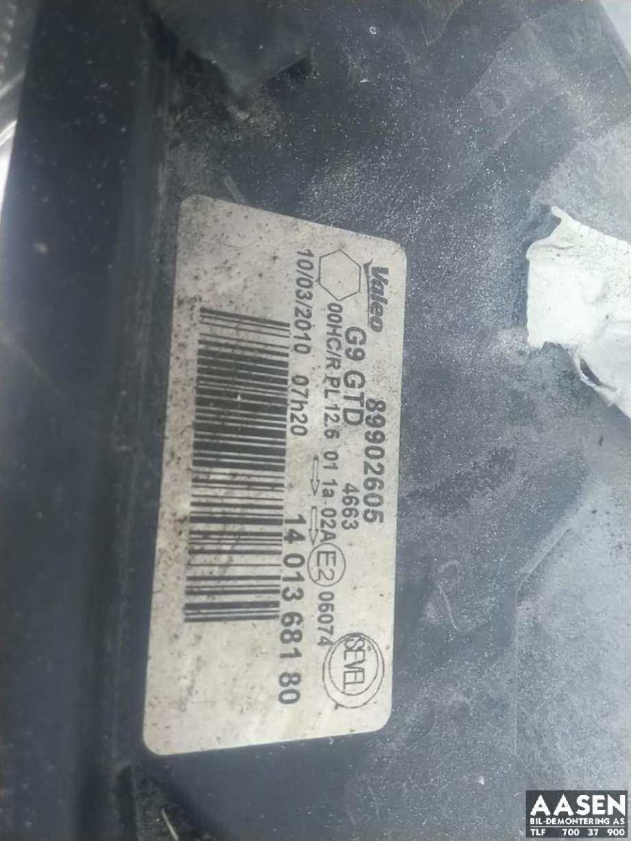 Frontlykt venstre halogen til Fiat Scudo 2007-2017 (Type II)  