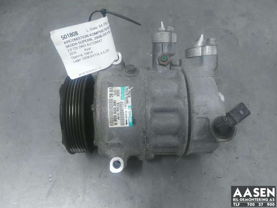 Aircondition kompressor til Škoda Superb, 2008-2015 (Type II)  