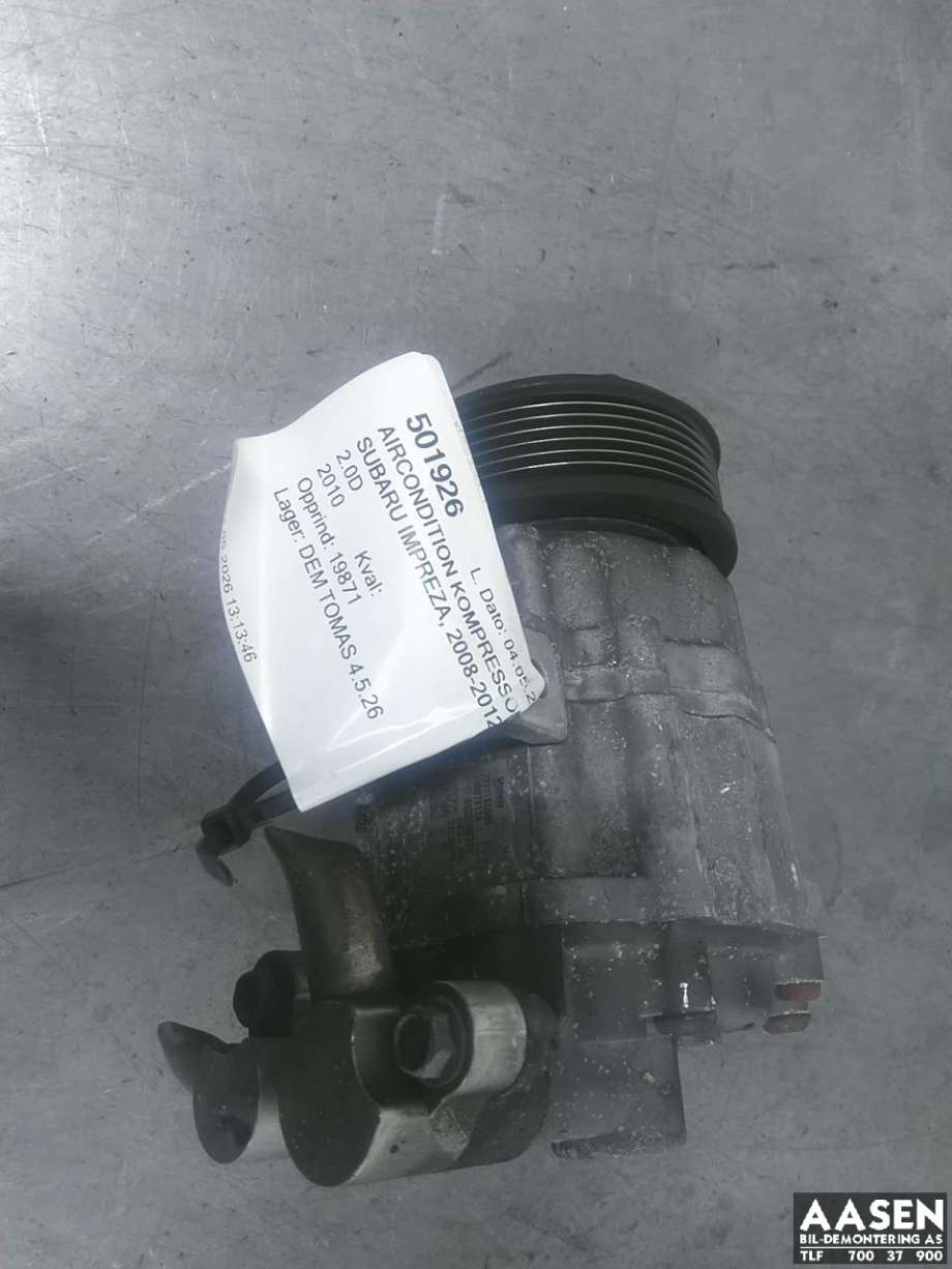 Aircondition kompressor til Subaru Impreza, 2008-2012 (Type III)  