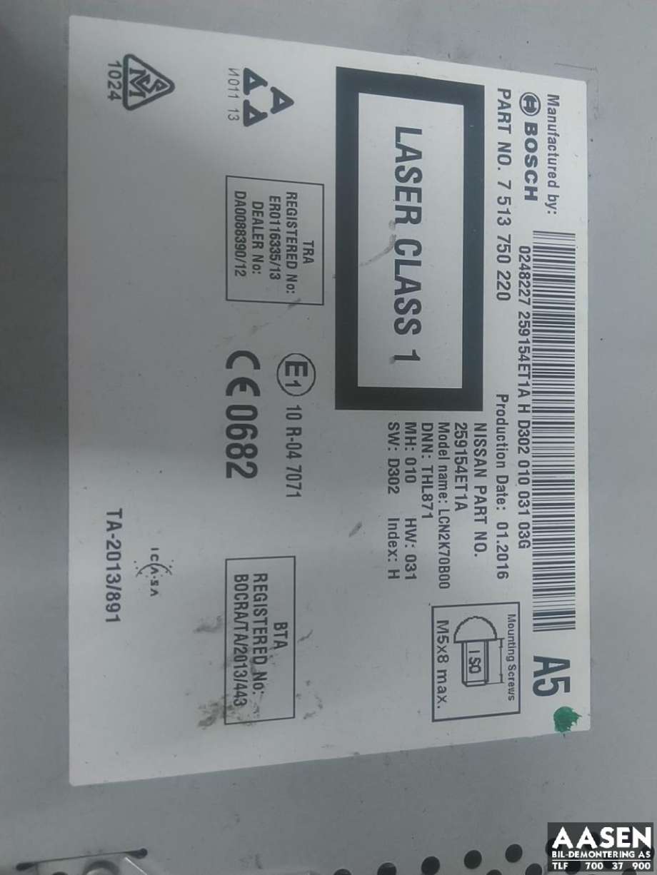 Bilstereo til Nissan Qashqai 2014-2021 (Type II)