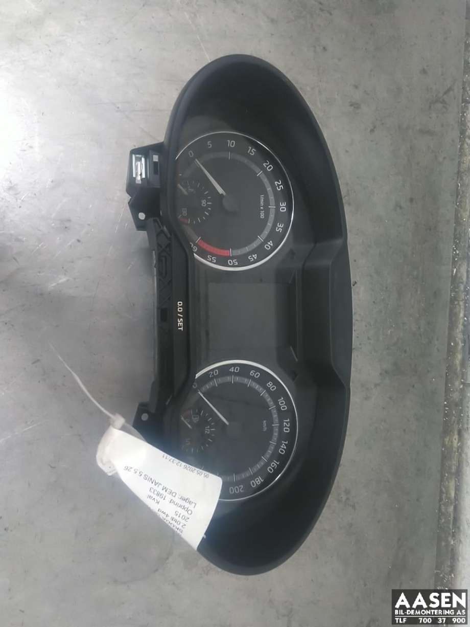 Instrumentpanel til Škoda Octavia, 2013-2016 (Type III, Fase 1)  