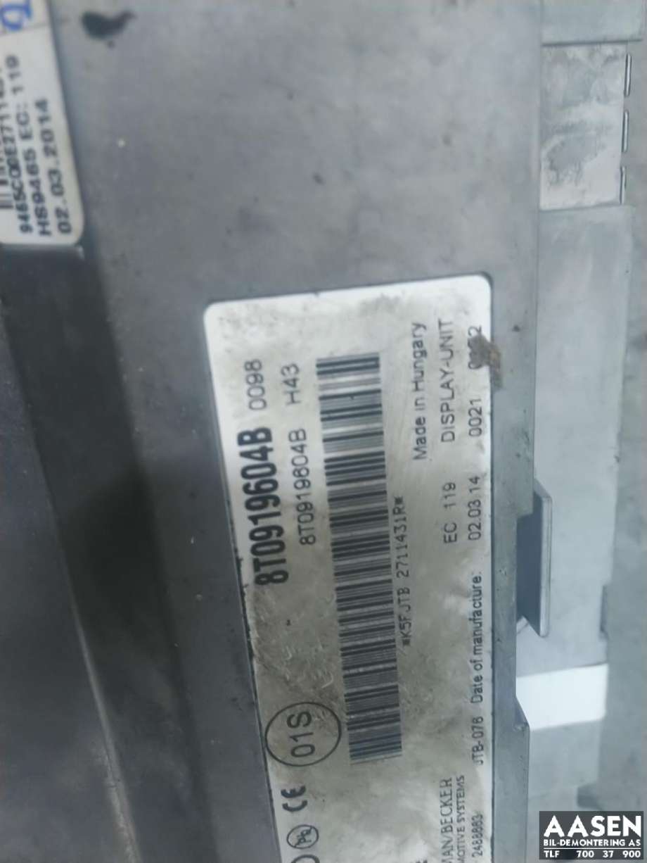 Bilstereo navigasjon skjerm til Audi A4 2007-2014 (Type IV) (B8) (B8)