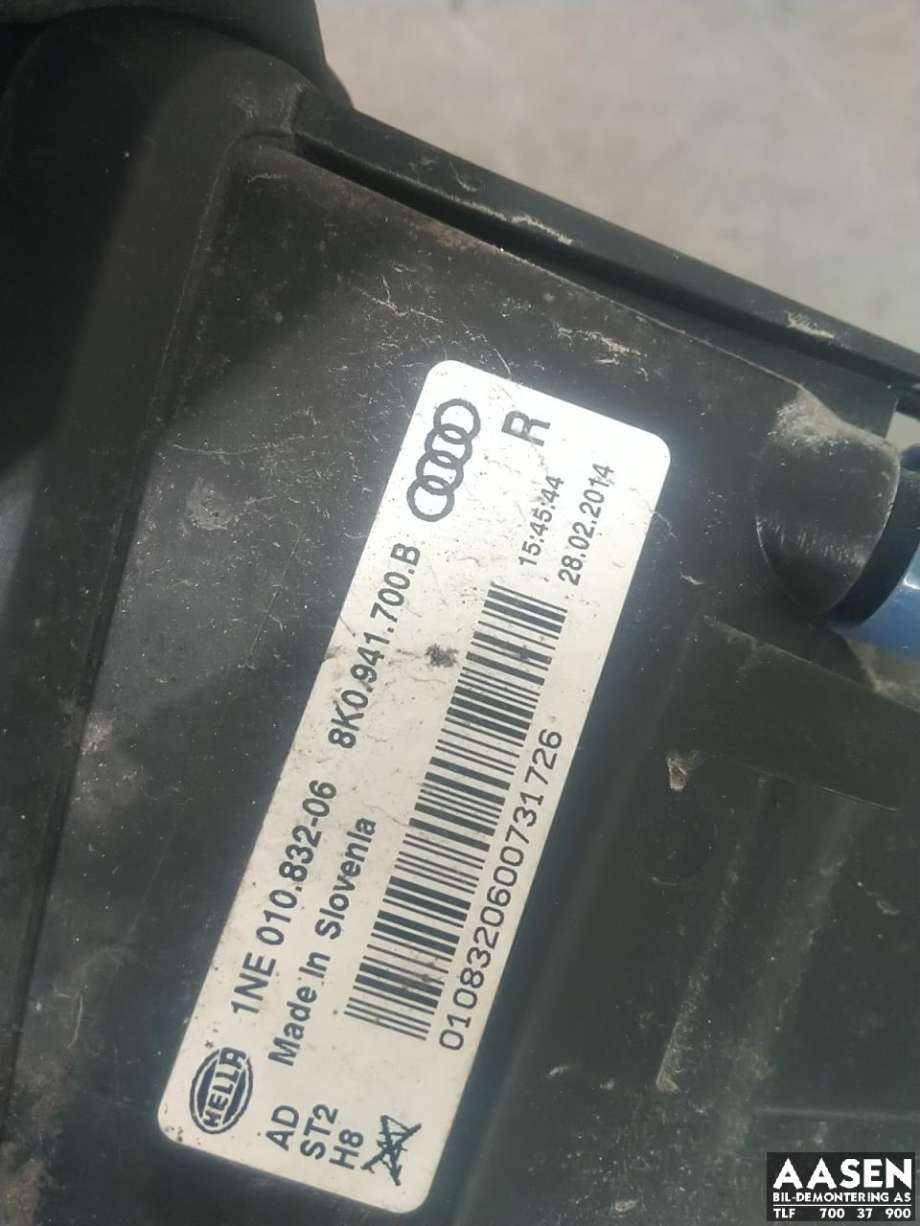 Tåkelykt høyre foran til Audi A4 2007-2014 (Type IV) (B8) (B8)