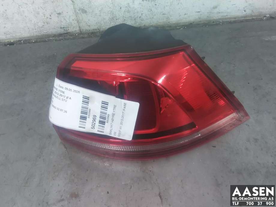 Baklykt høyre ytre til VW Golf VII, 2012-2017 (Fase 1)