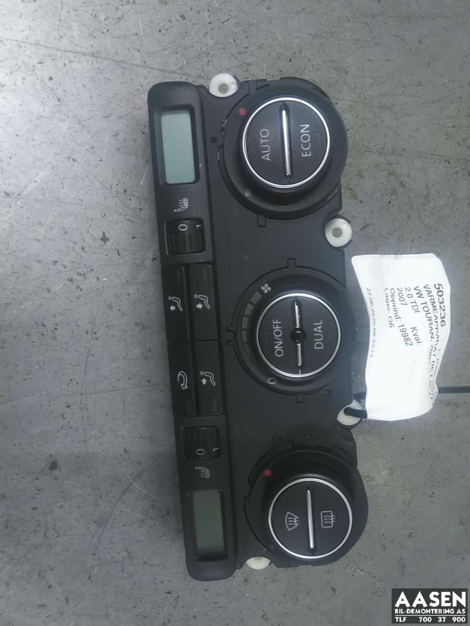 Varmeapparat betjening til VW Touran, 2007-2010 (Type I, Fase 2)  