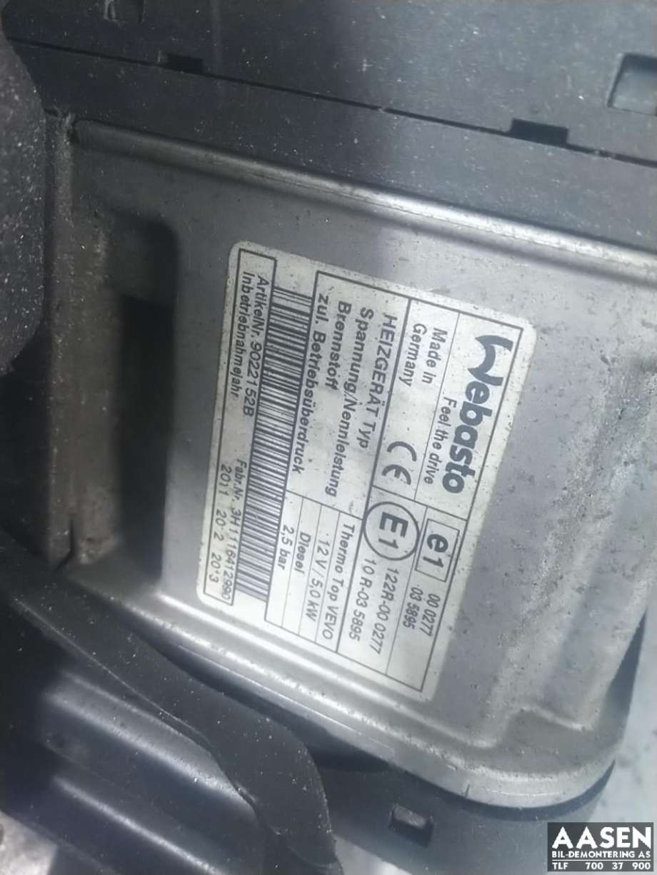 Dieselvarmer til VW Sharan 2010-->> (Type II)  