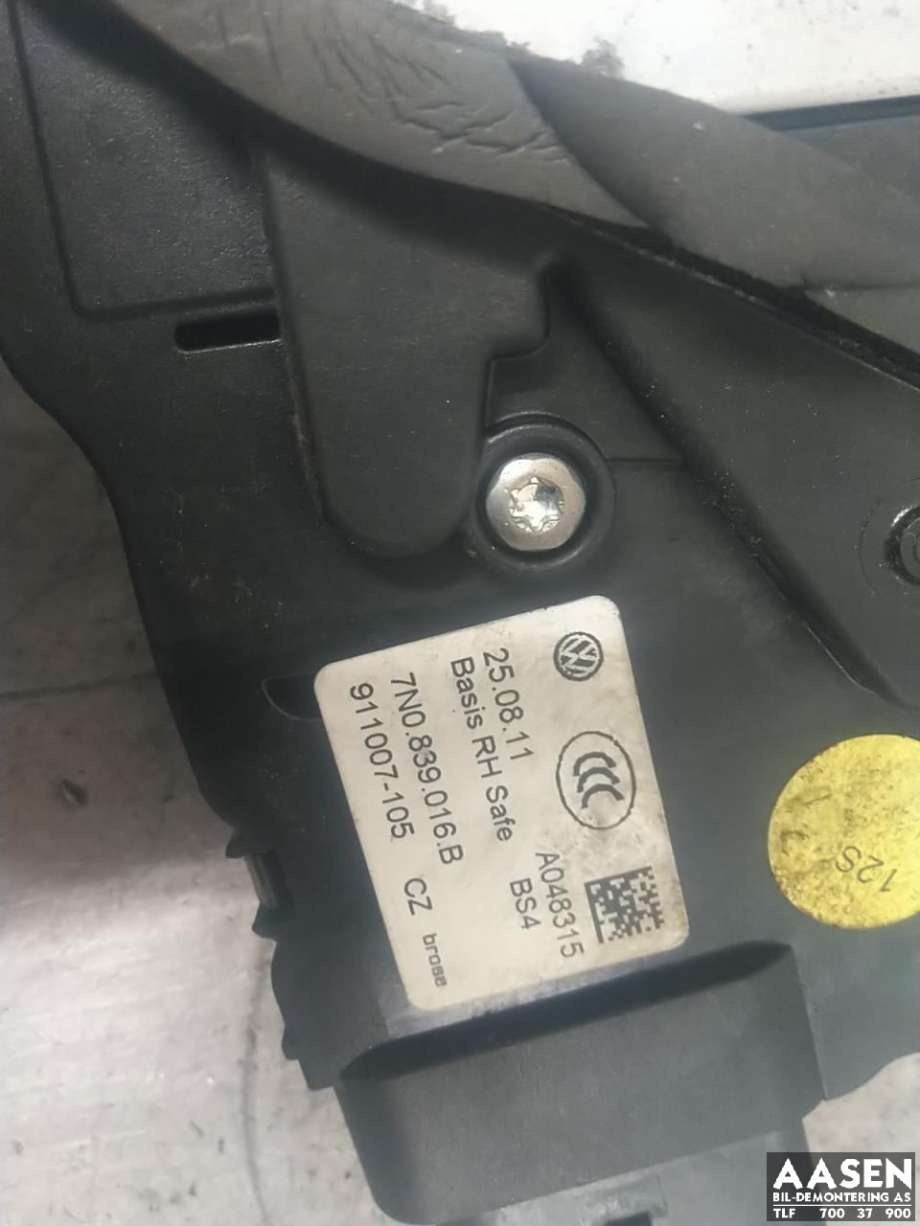 Låsekasse høyre bak til VW Sharan 2010-->> (Type II)  