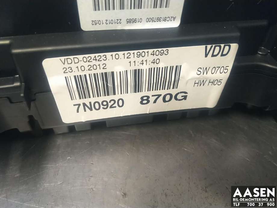 Instrumentpanel til VW Sharan 2010-->> (Type II)  