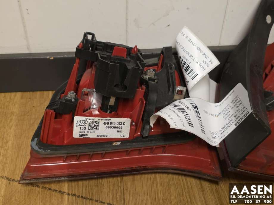 Baklykt venstre indre til Audi A6 2005-2008 (Type III, Fase 1) (C6) (C6) (4F9 945 093 C|)