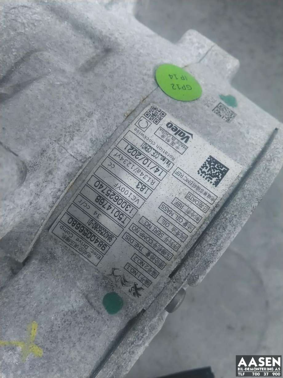 Aircondition kompressor elbil til Peugeot e-2008 2019-->>  