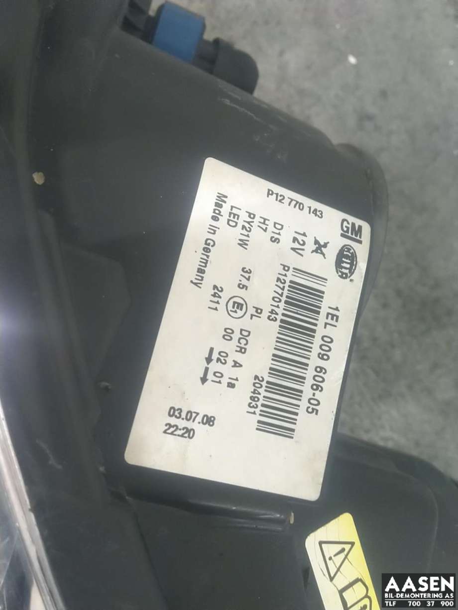 Frontlykt venstre xenon til Saab 9-3 2008-2011 (Type II, Fase 2)