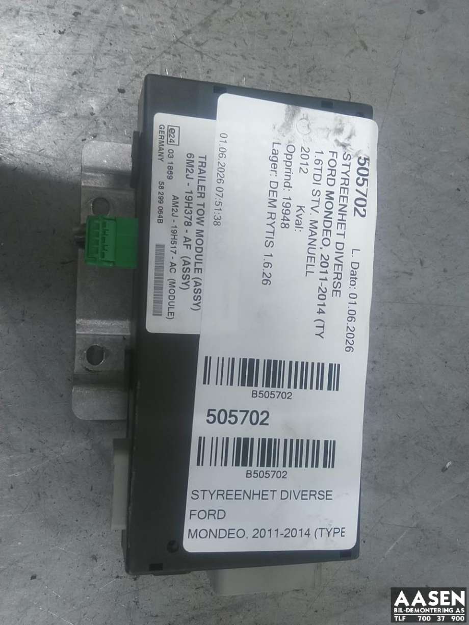 Styreenhet diverse til Ford Mondeo, 2011-2014 (Type IV, Fase 2)  