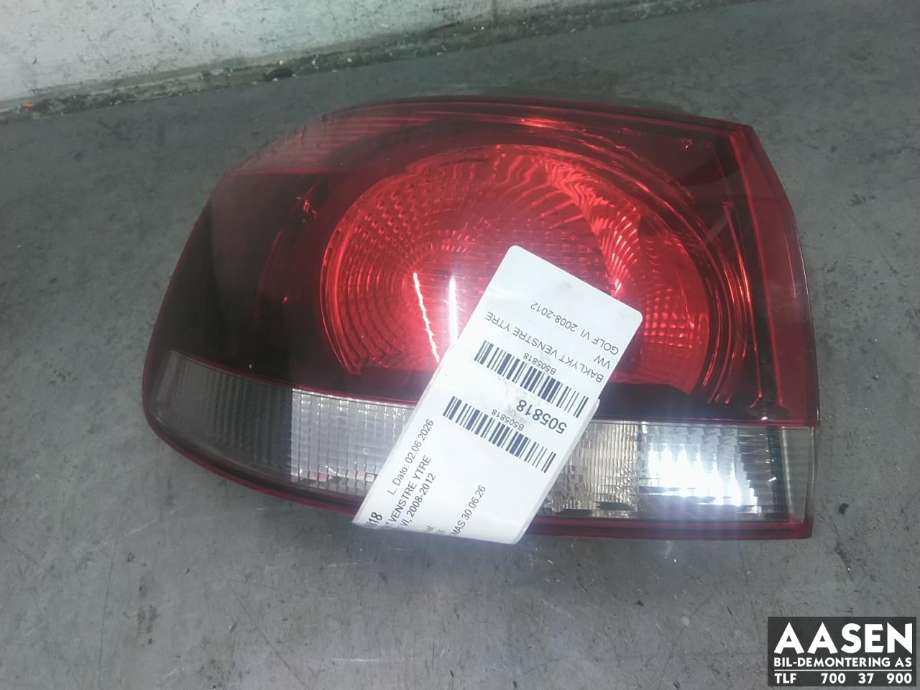 Baklykt venstre ytre til VW Golf VI, 2008-2012 (5K0 945 095 M)