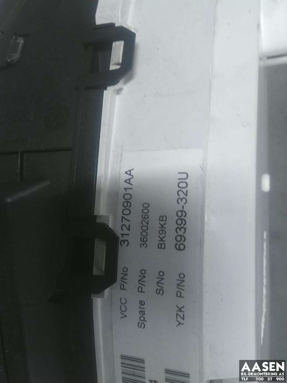Instrumentpanel til Volvo XC70 2008-2013 (Type II, Fase 1)  