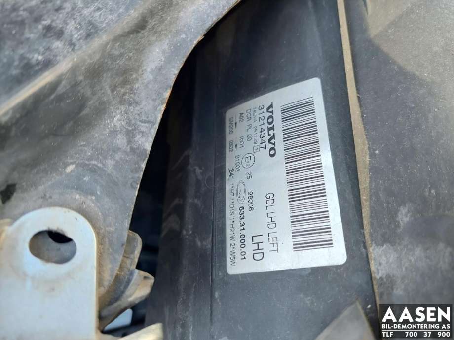 Frontlykt venstre xenon til Volvo XC70 2008-2013 (Type II, Fase 1)  (ZKW|31214347|31214415|)