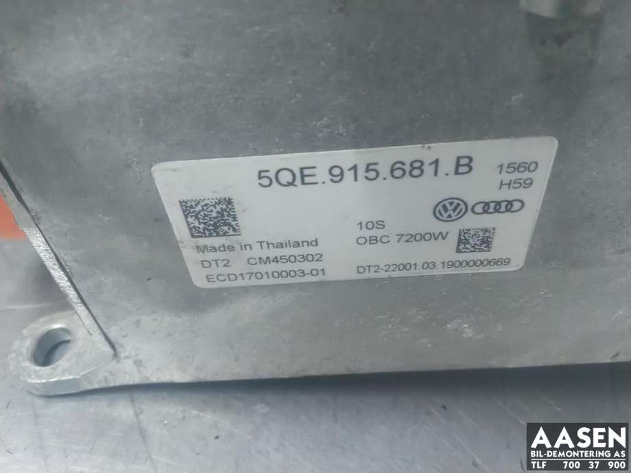 Batterilader (OBC - On Board Charger) til VW e-Golf 2017-2020 (Fase 2)  