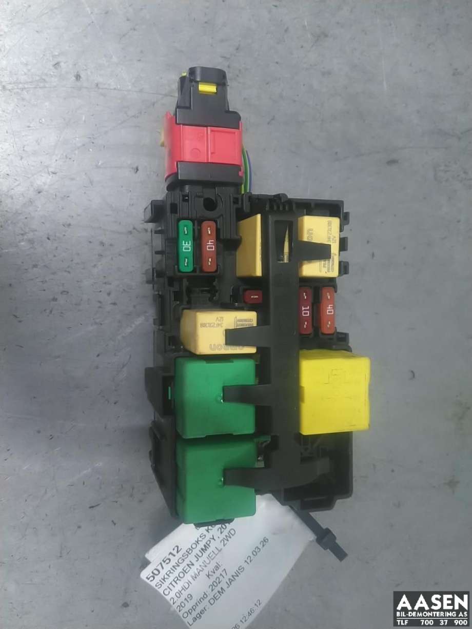Sikringsboks kupe til Citroën Jumpy, 2016-->> (Type III) (98 061 925 80)