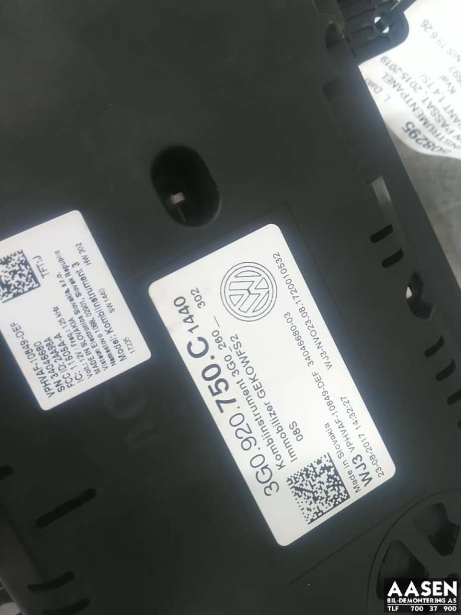 Instrumentpanel til VW Passat 2015-2019 (Fase 1) (B8) (B8) 