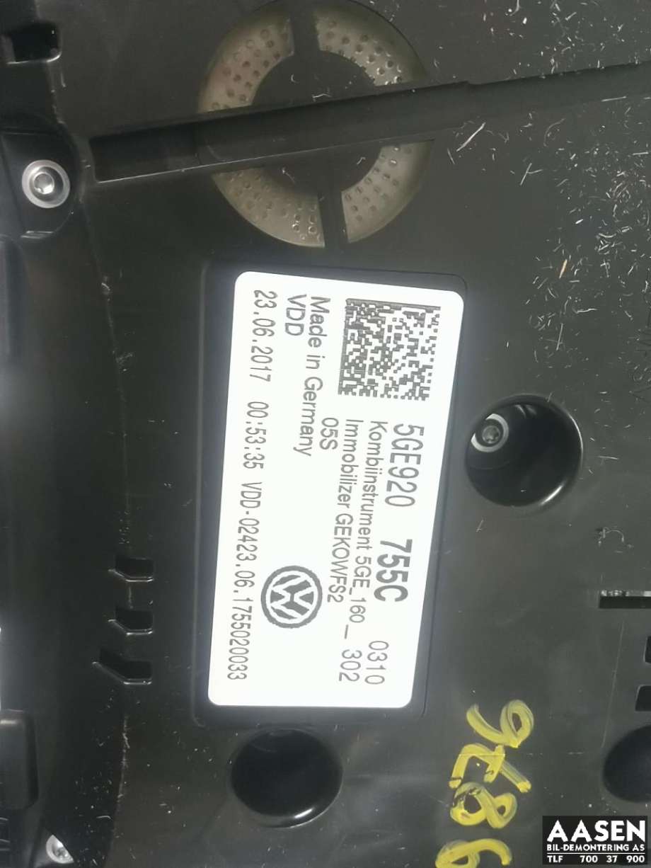 Instrumentpanel til VW e-Golf 2017-2020 (Fase 2)