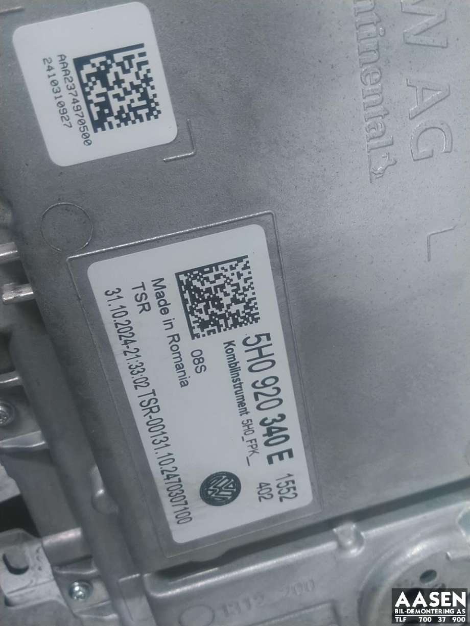 Instrumentpanel til VW Caddy 2020-->> (Type IV)