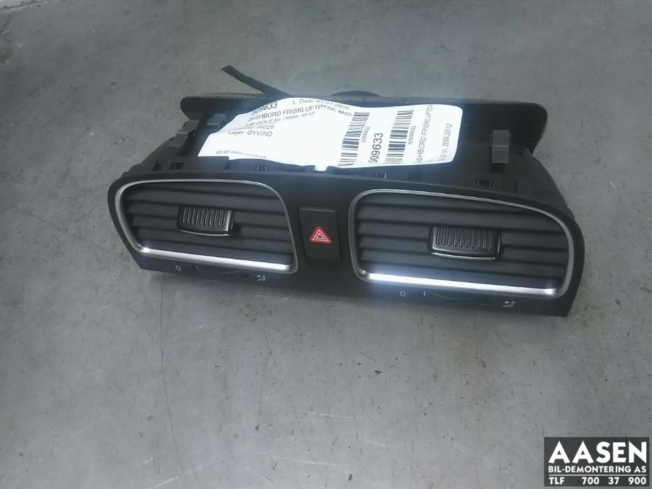 Dashbord friskluftdyse midtkonsoll til VW Golf VI, 2008-2012